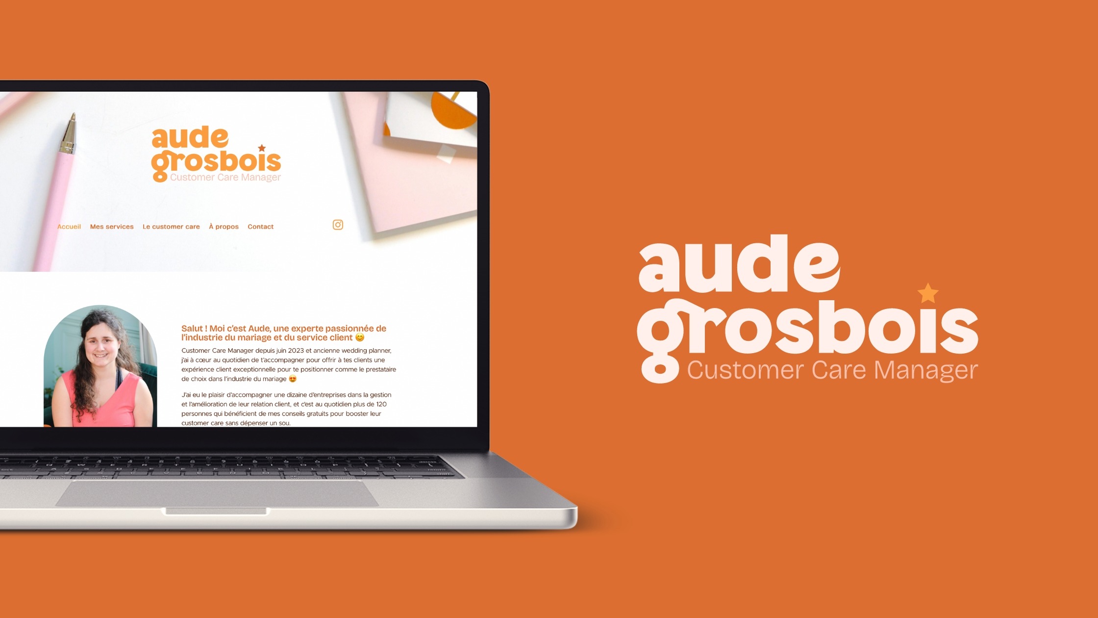 Visuels instagram personnalisés pour Aude Grosbois, customer care manager