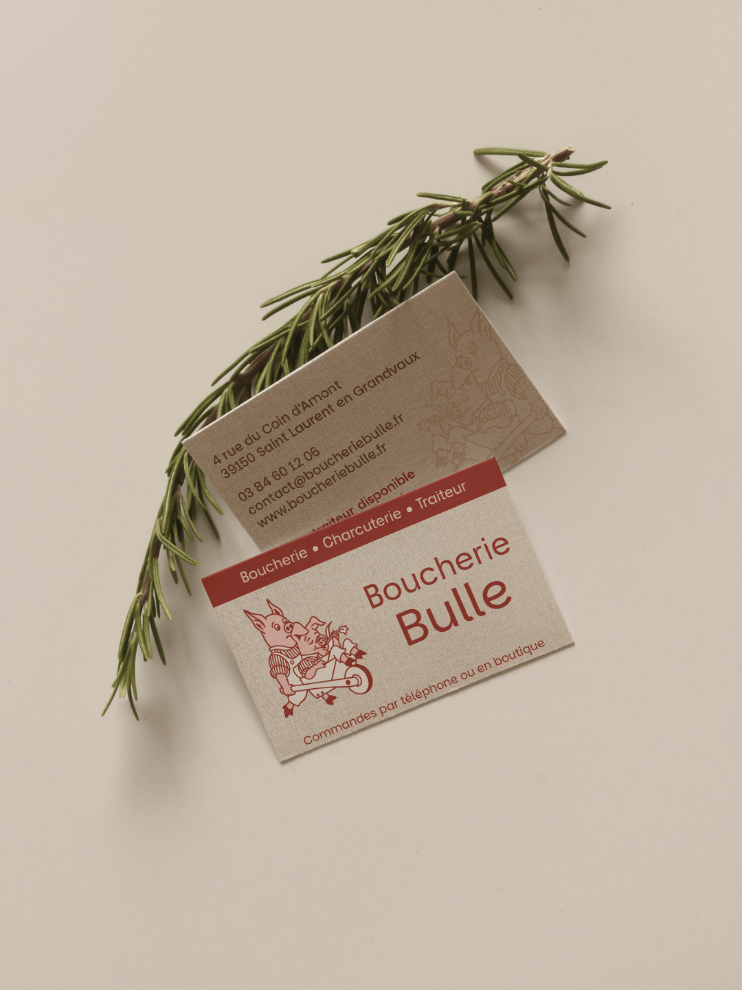 carte de visite boucherie bulle - studio azana