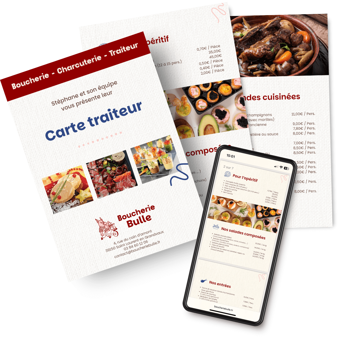 carte traiteur boucherie bulle - studio azana
